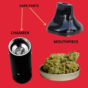 Vape Parts Chamber and Mouthpiece and Dry Marijuana